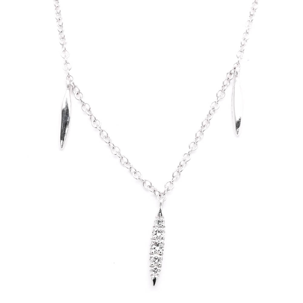 Gabriel & Co 14KT White Gold 17.5" 0.04CTW Diamond Spear Drop Neckla
