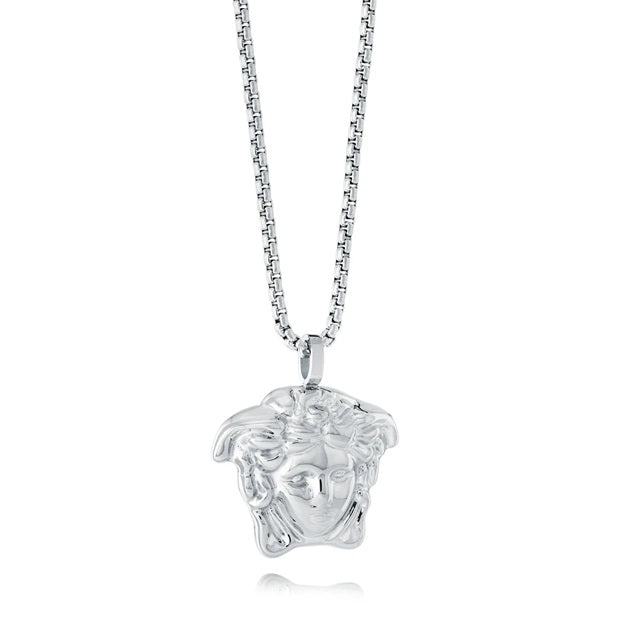 Italgem steel 22" Medusa Head Necklace.