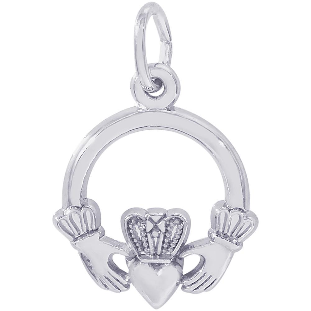 Rembrandt Sterling Silver Small Claddagh Charm.