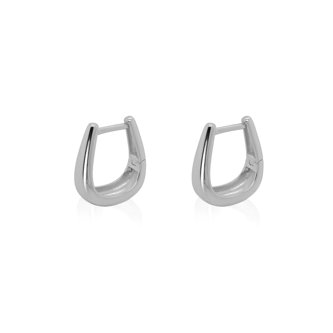 Sterling Silver 16.5mm Tapered U-shaped Huggies Earrings