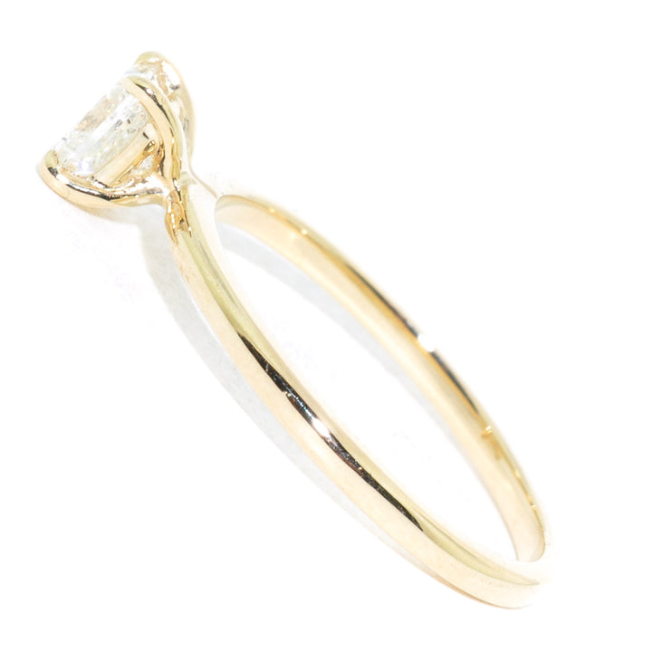 14KT Yellow Gold 0.62CT Princess Cut Canadian Diamond Solitaire Engagement Ring.