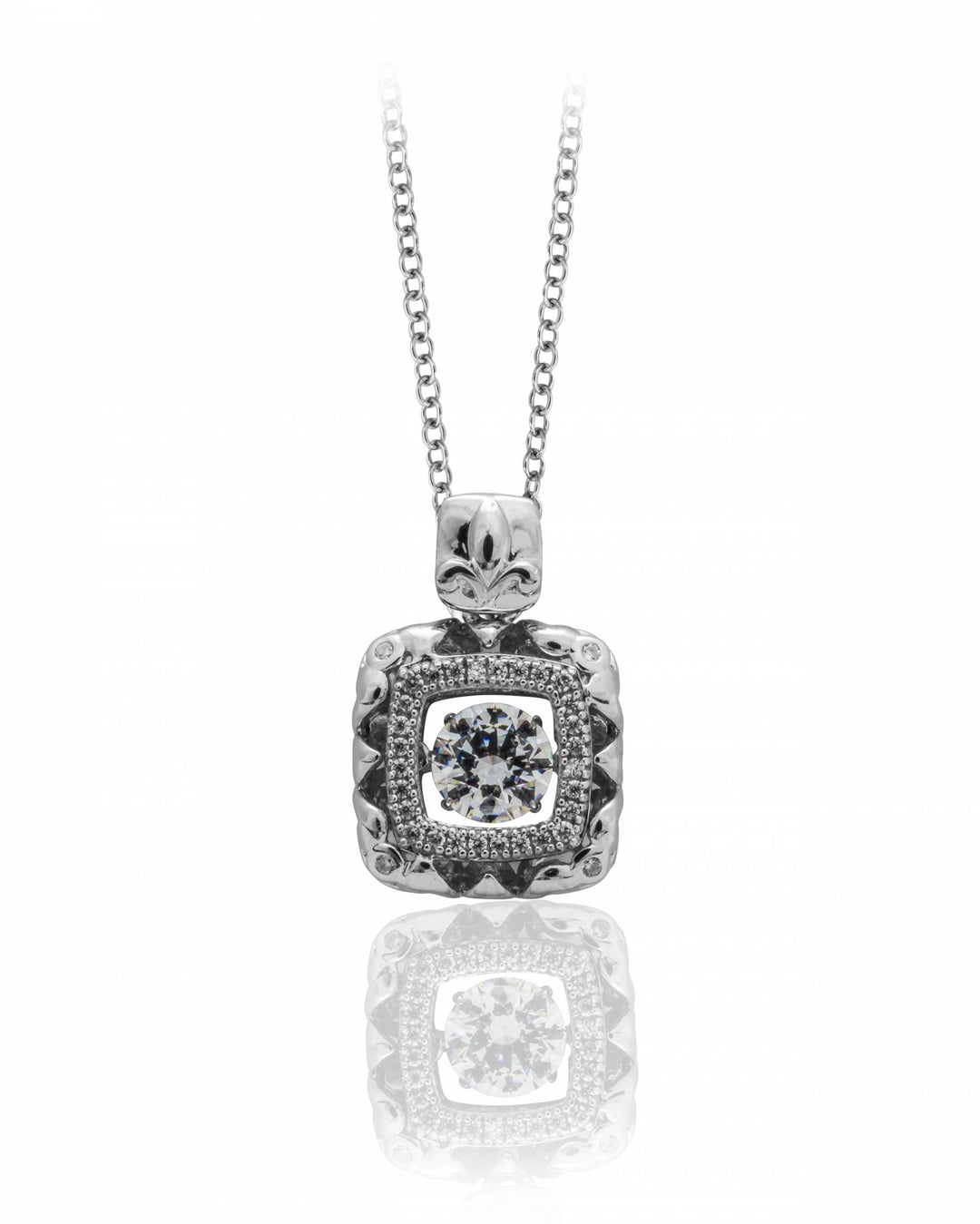 Larus Sterling Silver 18" C.Z Necklace.