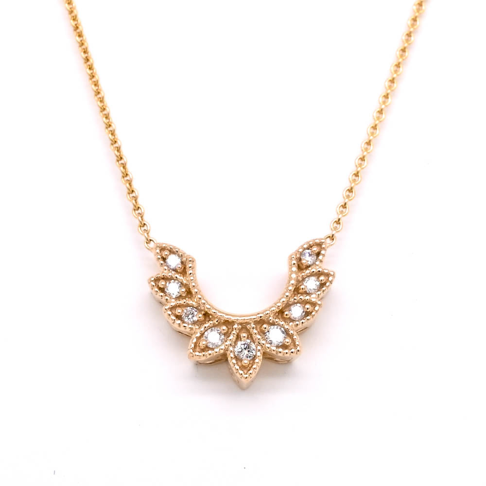 10KT Yellow Gold 18" 0.07CTW Diamond Necklace.