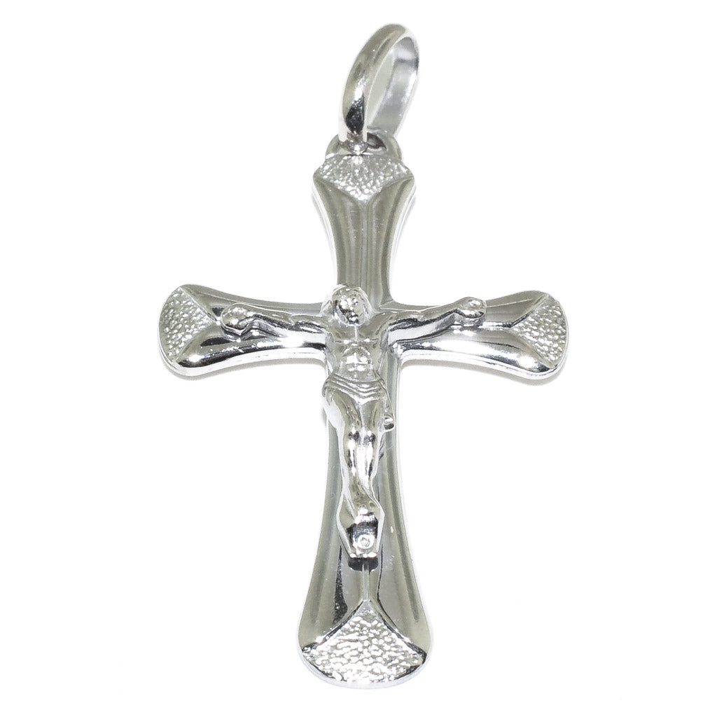 10KT White Gold Crucifix Pendant.