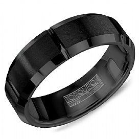 Torque Black Ceramic Wedding Band.