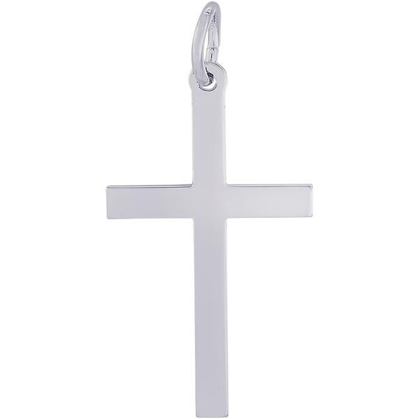 Rembrandt Sterling Silver Cross Plain Large Charm.
