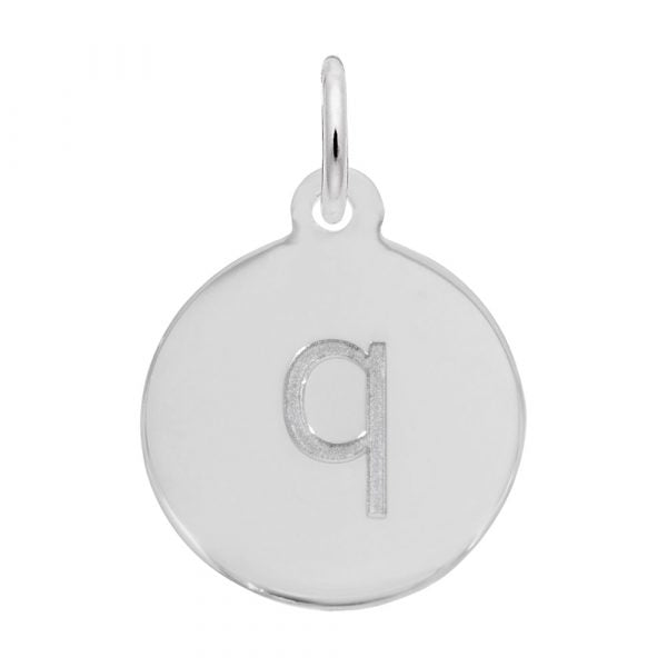 Rembrandt Sterling Silver Block Letter "q" Charm.