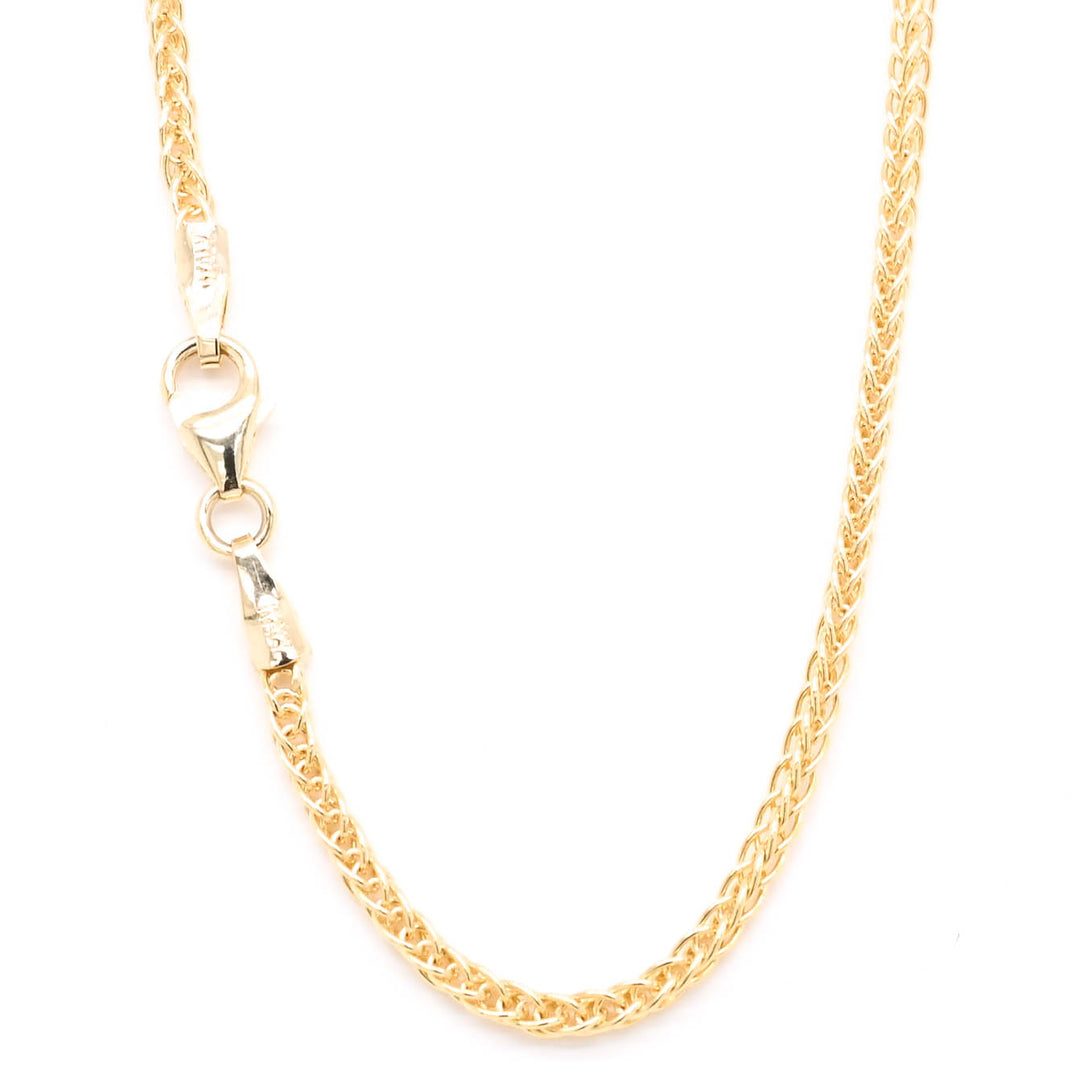 10KT Yellow Gold 18" 2mm Wheat Chain.
