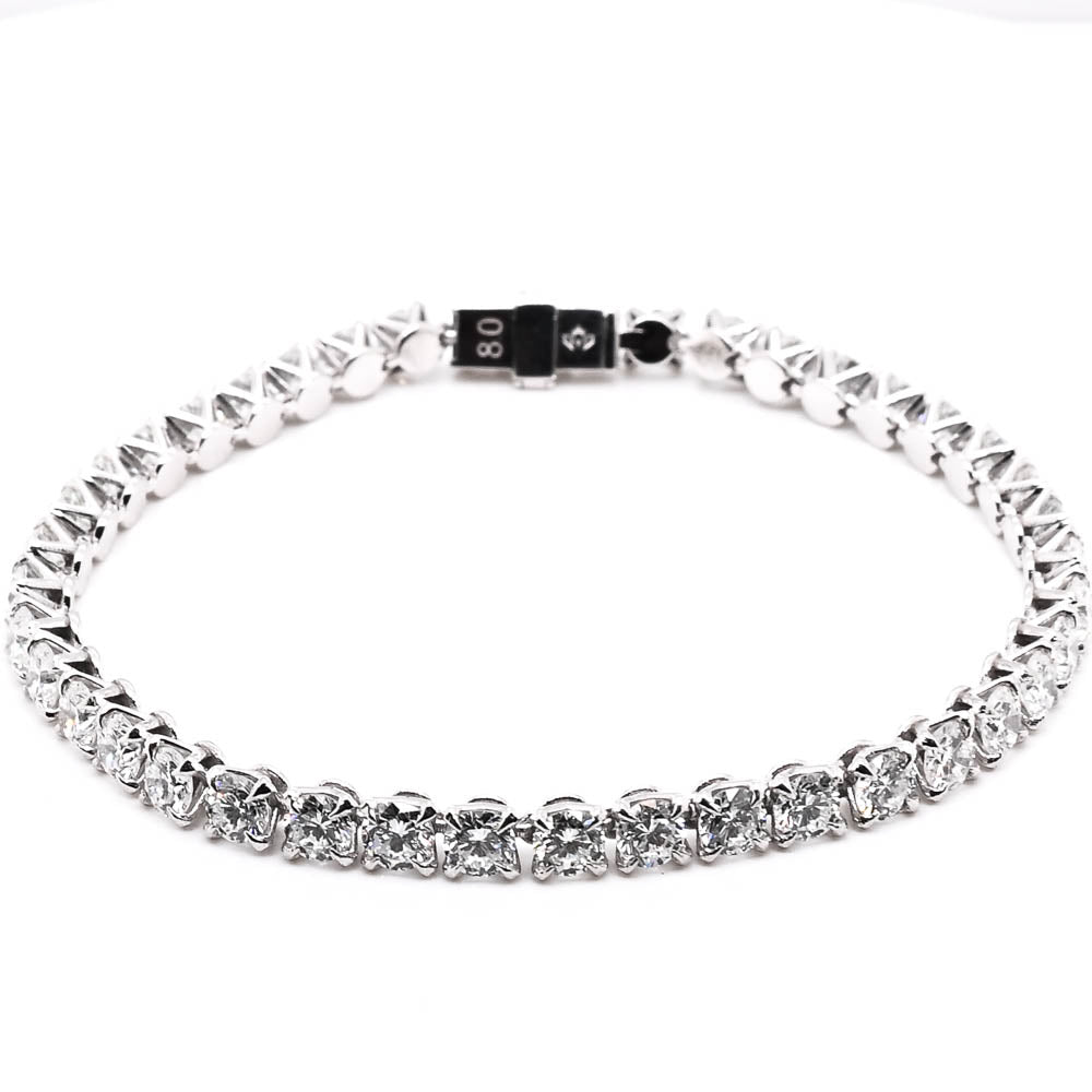 10KT White Gold 7.5" 11.00CTW VS2 F Colour Lab Grown Diamond Tennis Bracelet.