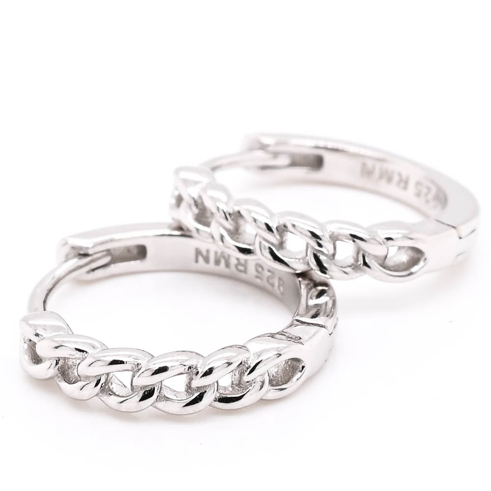 Sterling Silver 14mm Huggie Earrings.