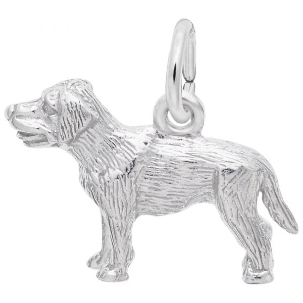 Rembrandt Sterling Silver Labrador Dog Charm.