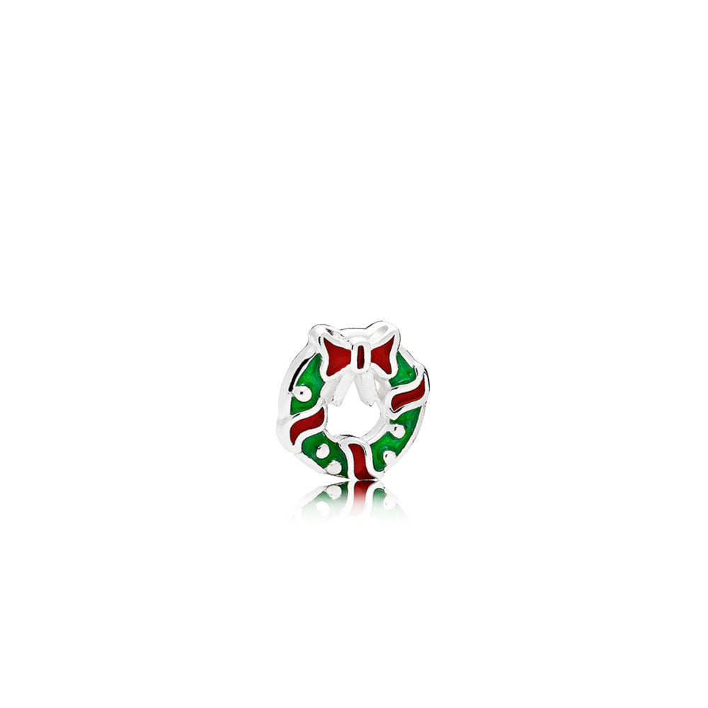 Holiday Wreath Petite, Berry Red Green Enamel – Graziella Fine