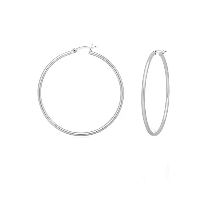 Sterling Silver 30mm Hoops Earrings.