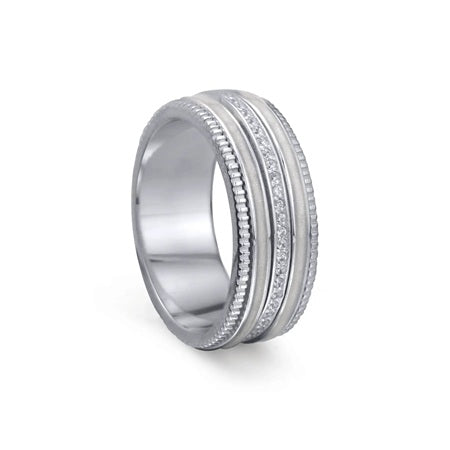 "Solace" Meditation Ring Sterling silver Pearl Enamel & C.Z. Size: 8