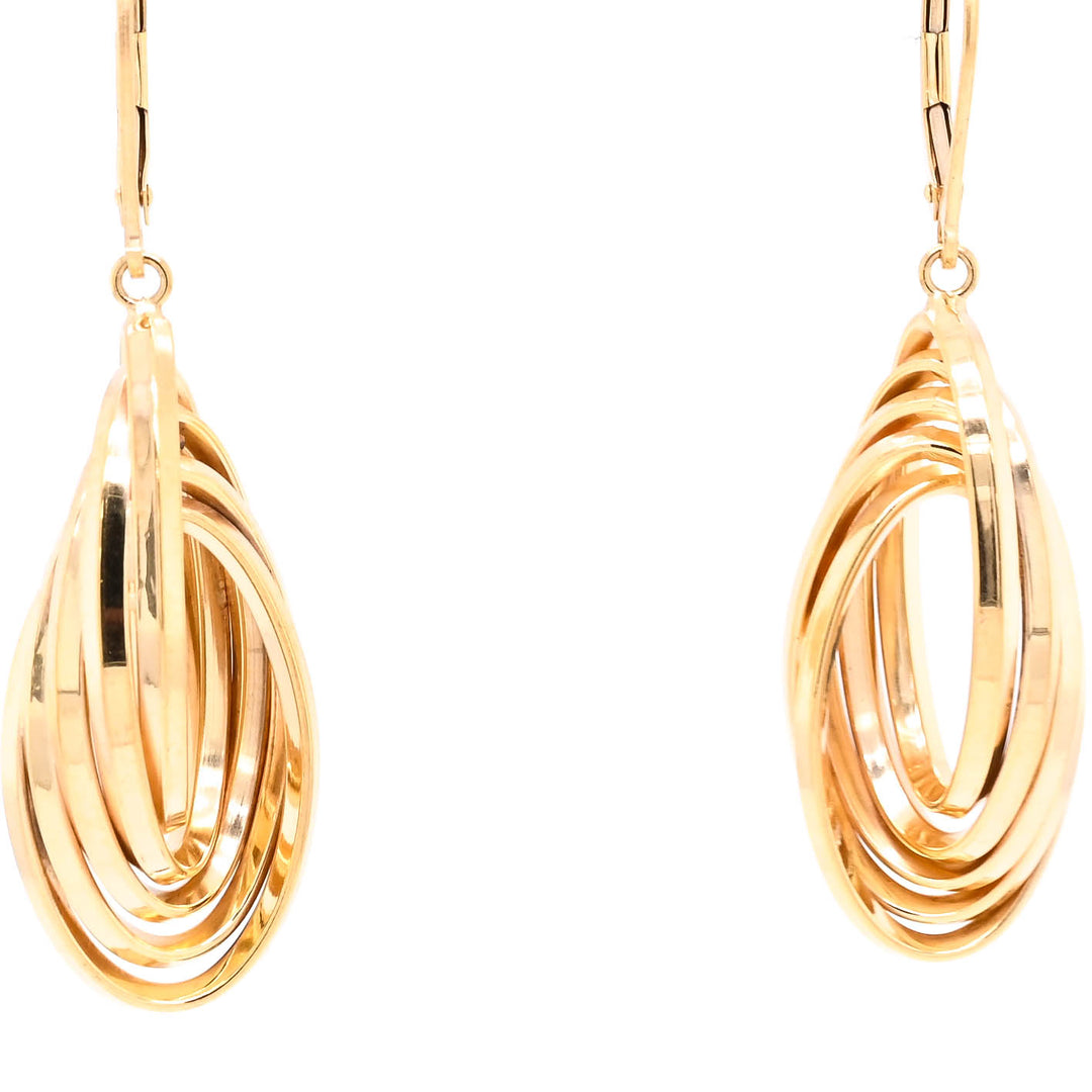 10KT Yellow Gold Drop Earrings.