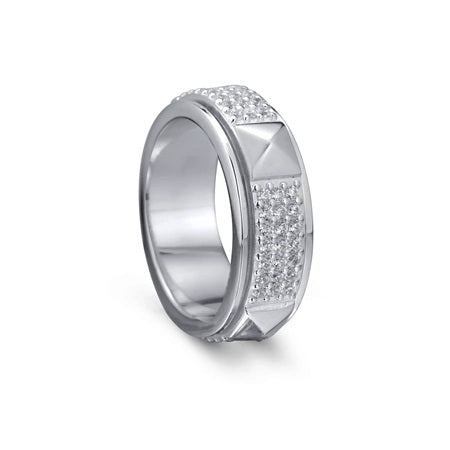 "ZEN" Meditation Ring Sterling silver & C.Z. Size: 9