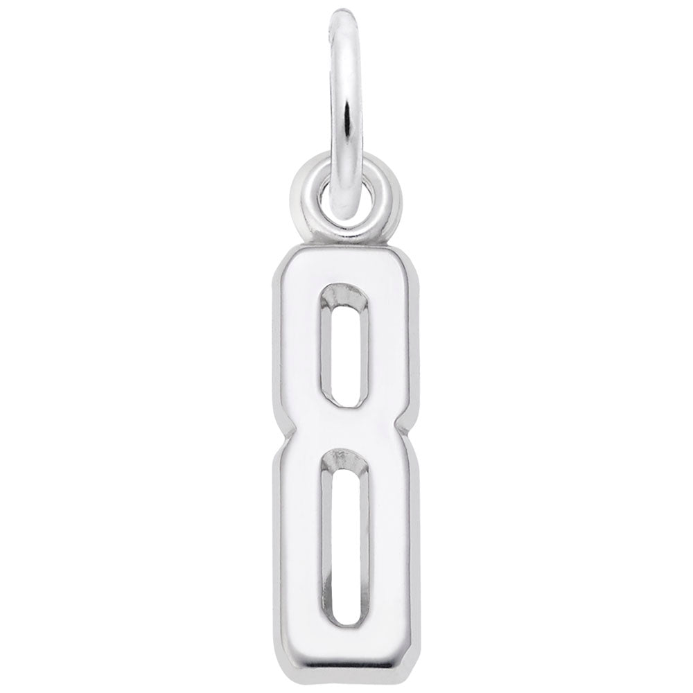 Rembrandt Sterling Silver Number 8 Charm.