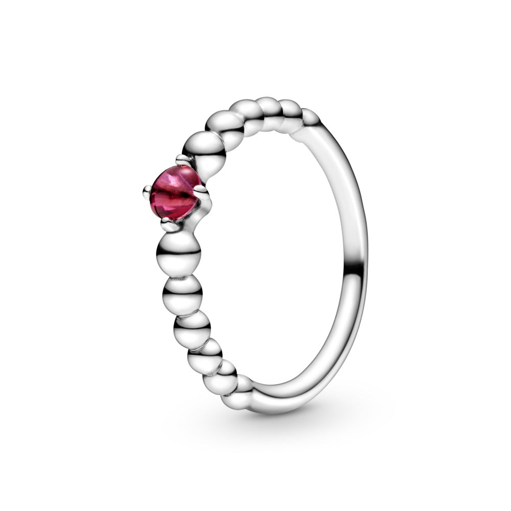 Blazing Red Beaded Ring