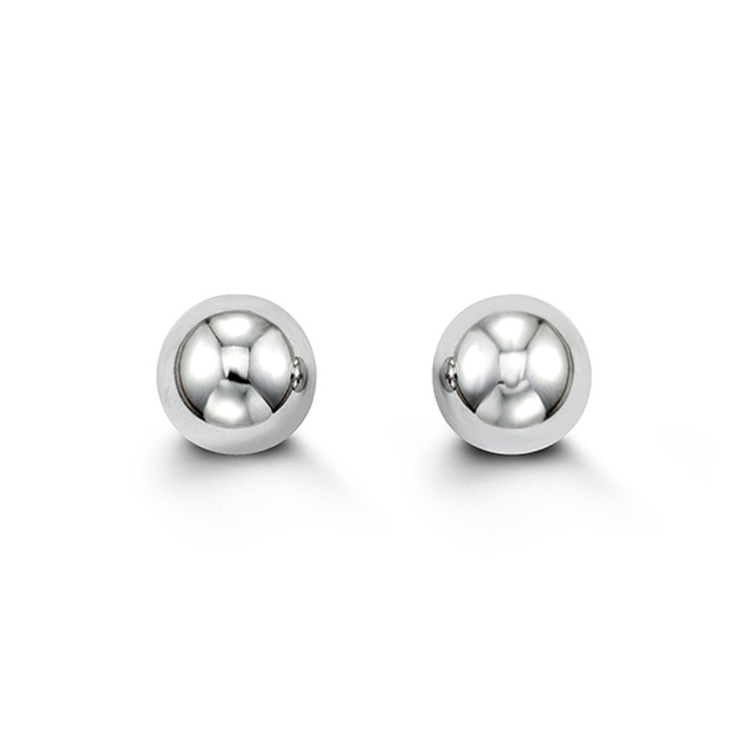 14KT White Gold 10MM Ball Stud Earrings.