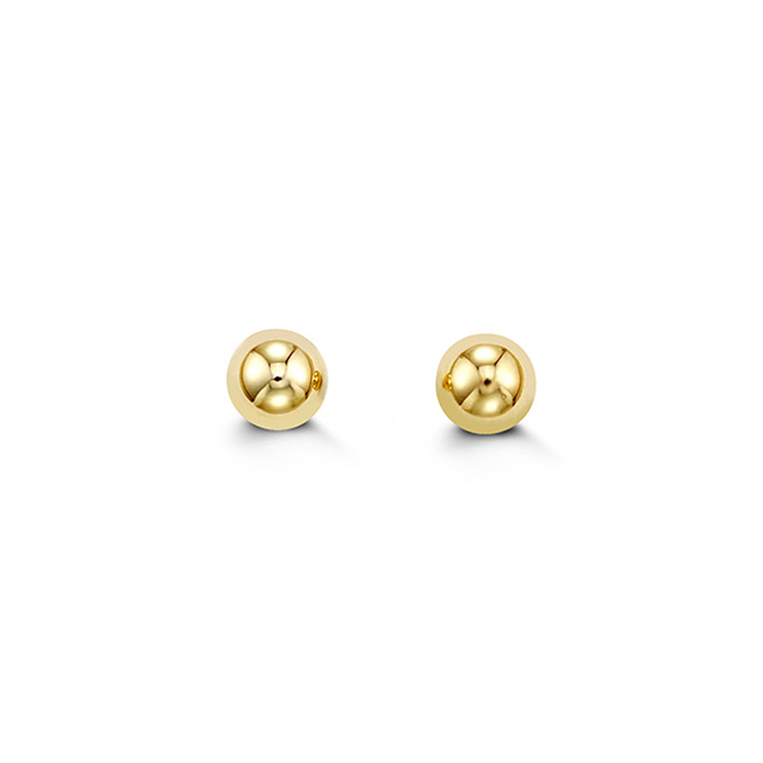 10KT Yellow Gold 5MM Ball Stud Earrings.