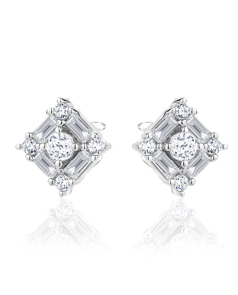 Larus Sterling Silver C.Z Stud Earrings.