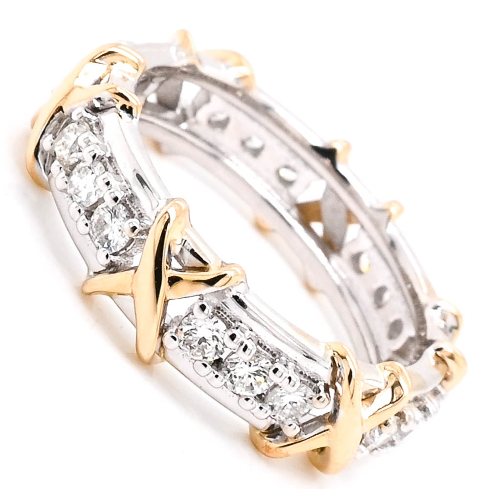 14KT White & Yellow Gold 0.68CTW  Colour Diamond Eternity Celebration Ring.