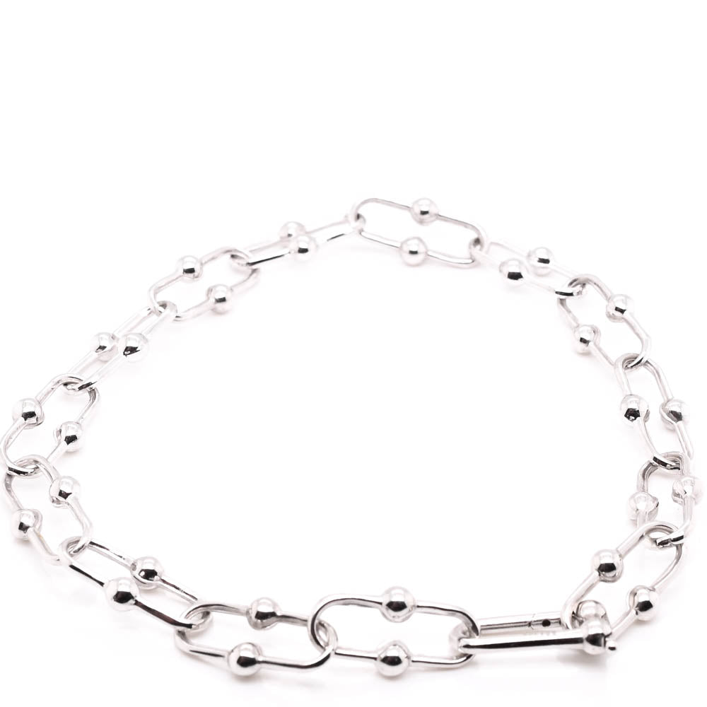 10Kt White Gold 7.5" 5.5mm Link Bracelet.