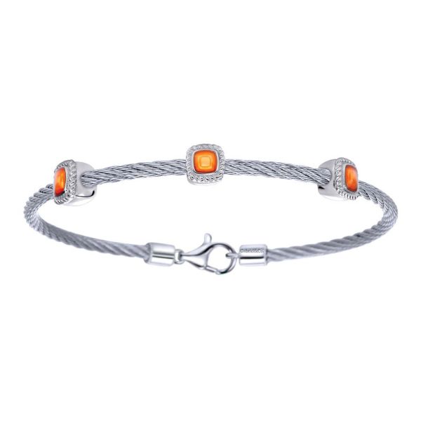 Gabriel & Co Sterling Silver & Steel Hampton Bangle.