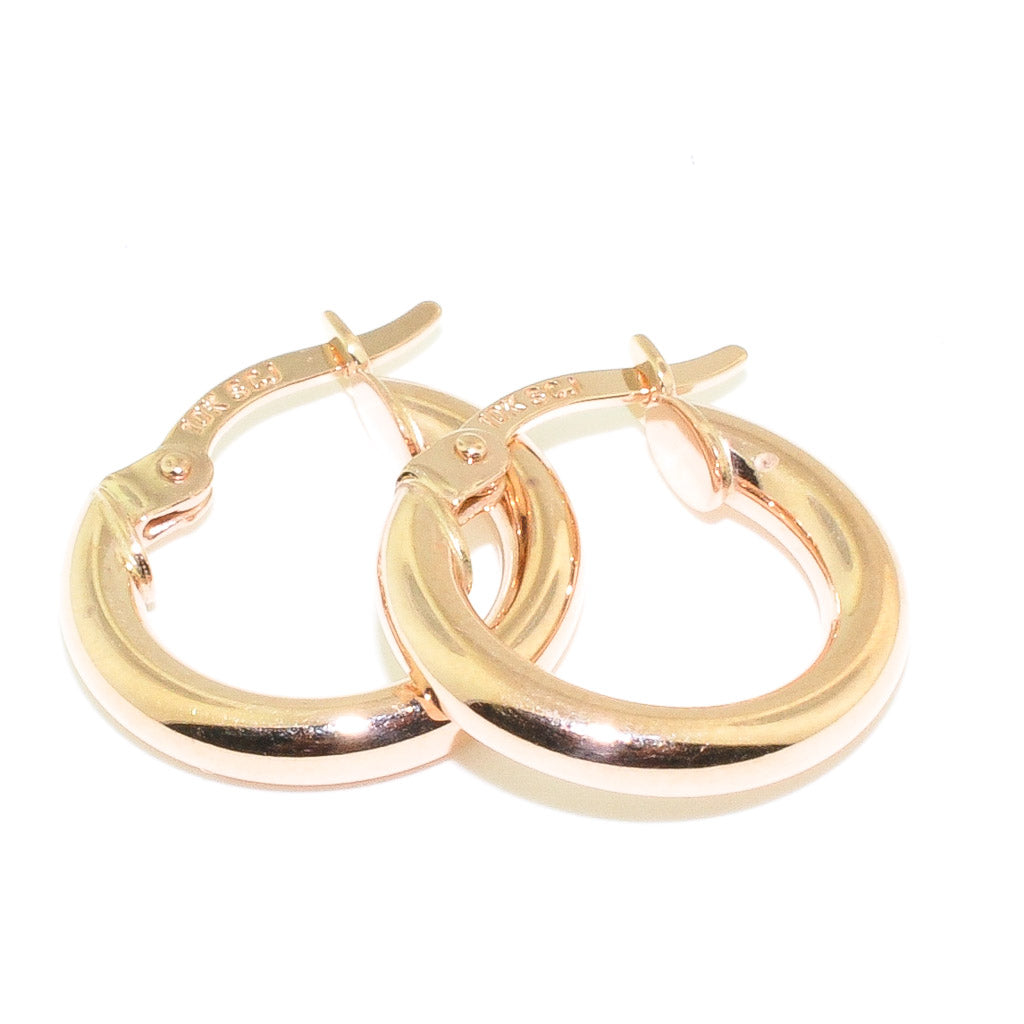 10KT Rose Gold Small Hoop Earrings.