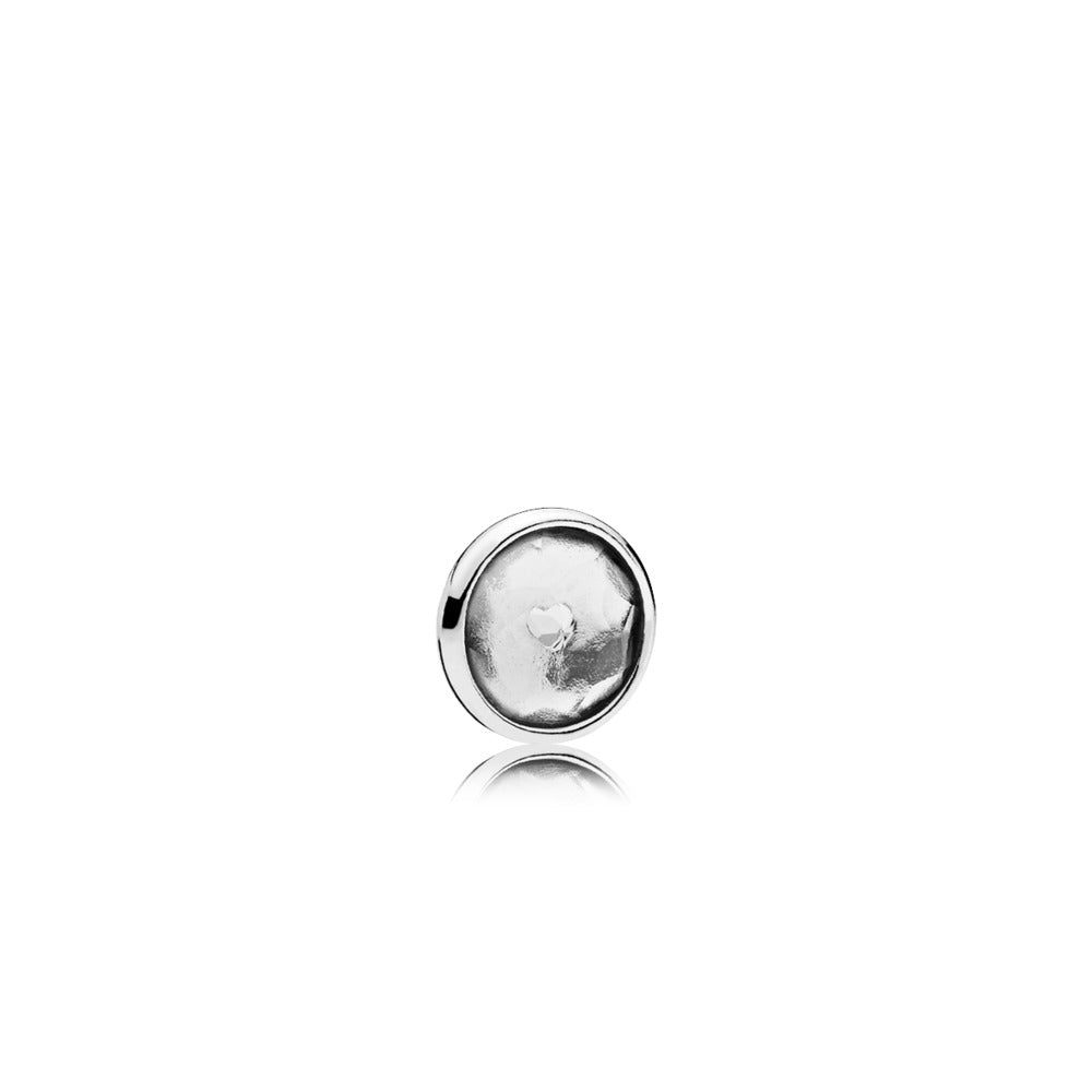 April silver element with rock crystal droplet