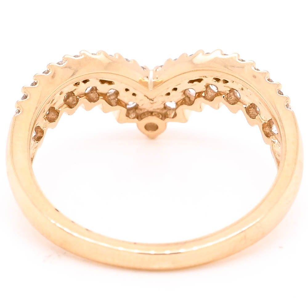 14KT Yellow Gold 0.65CTW Lab Created Diamond Chevron Ring.