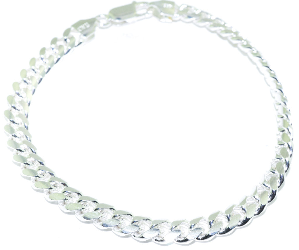 Sterling silver 8.5" 5mm Miami Cuban Link Bracelet.