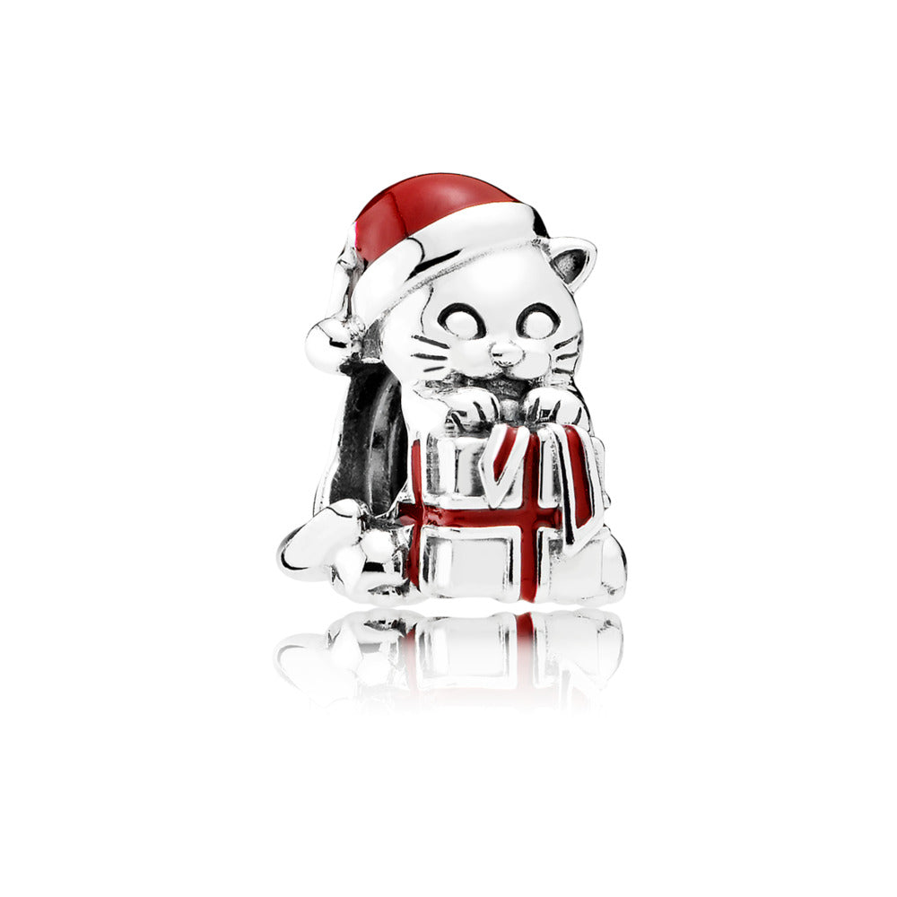 Christmas Kitten, Berry Red Enamel