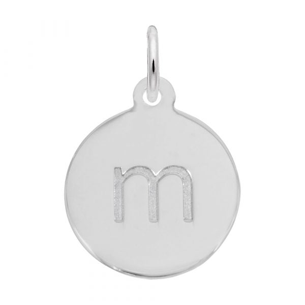 Rembrandt Sterling Silver Block Letter "m" Charm.