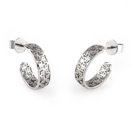 Birls Muse Sterling Silver 15MM Hoop Earrings