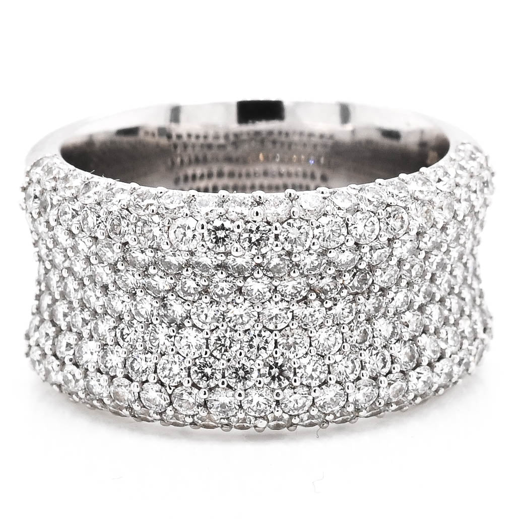 14K White Gold 2.02CTW SI G-H Colour Diamond Pave Set Celebration Ring.