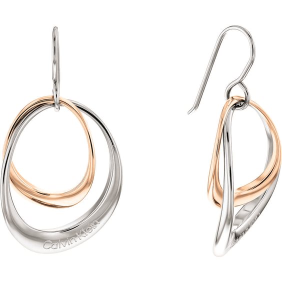 Calvin Klein Steel Sculptra Dangle Earrings.