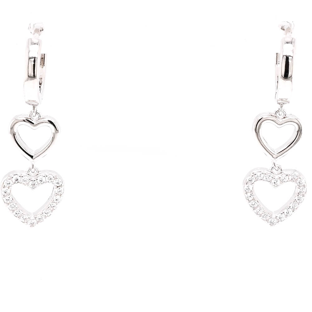 Sterling Silver C.z Dangle Earrings.