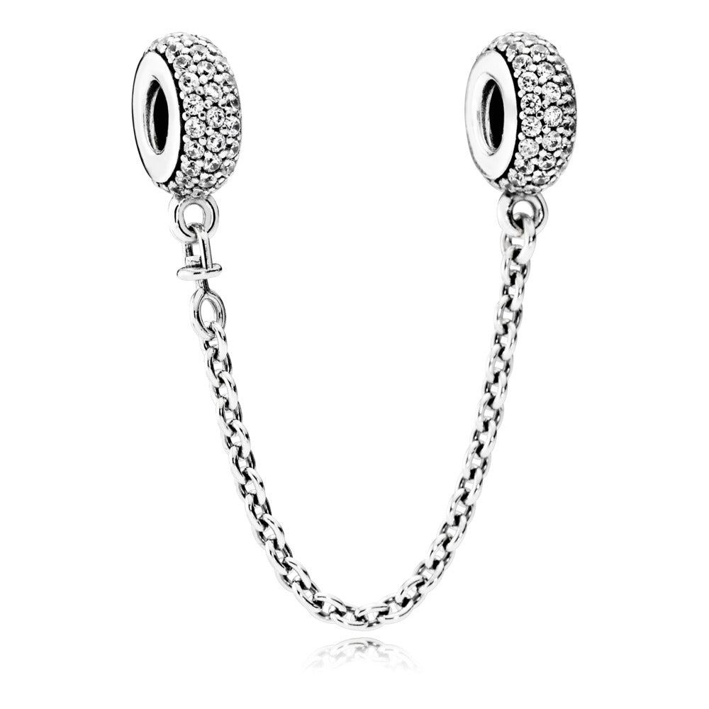 Sparkling Pave Safety Chain Charm