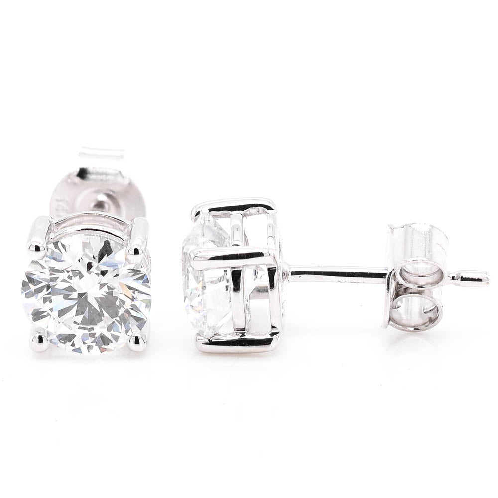14KT White Gold 2.35CTW VS E-F Colour LAB GROWN Diamond Stud Earrings.