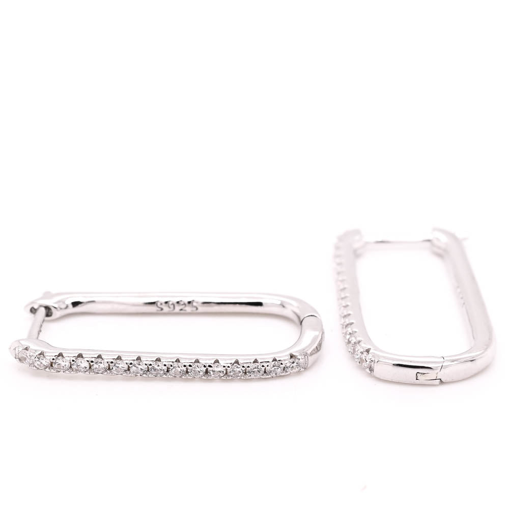 Sterling Silver C.Z Huggies Earrings.
