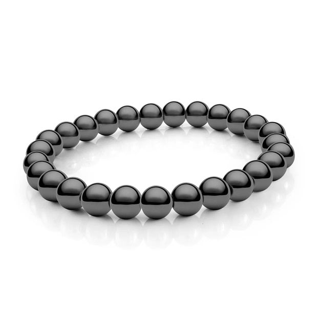 Italgem Steel Gun-Ip-S.Steel 4Mm Ball 8" Stretch Bracelet.