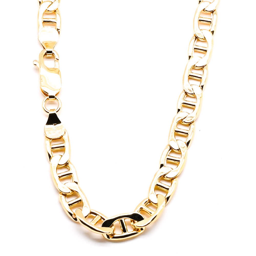 14KT Yellow Gold 24" 5.5mm Hollow Mariner Link Chain.
