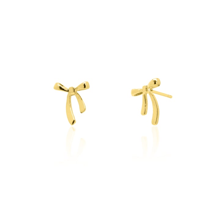 10KT Yellow Gold Bow Stud Earrings.