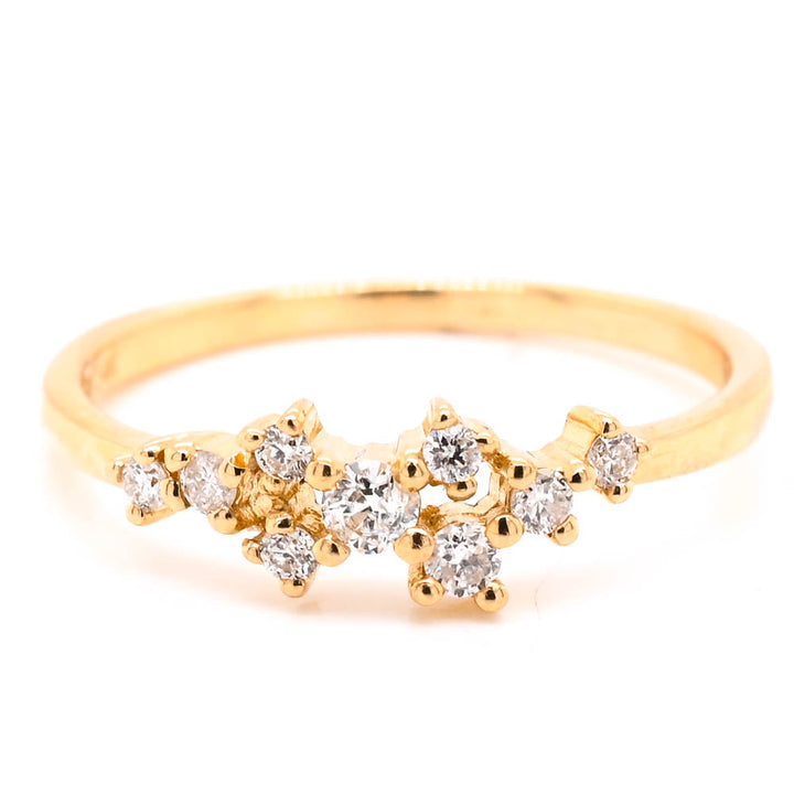 14KT Yellow Gold 0.18CTW Diamond Ring.