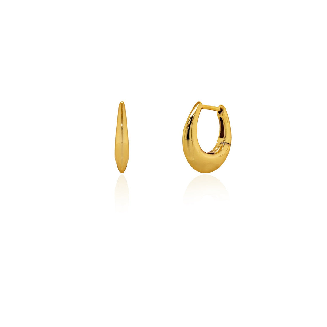 Sterling Silver Tapered U Shape Huggies Earrings
