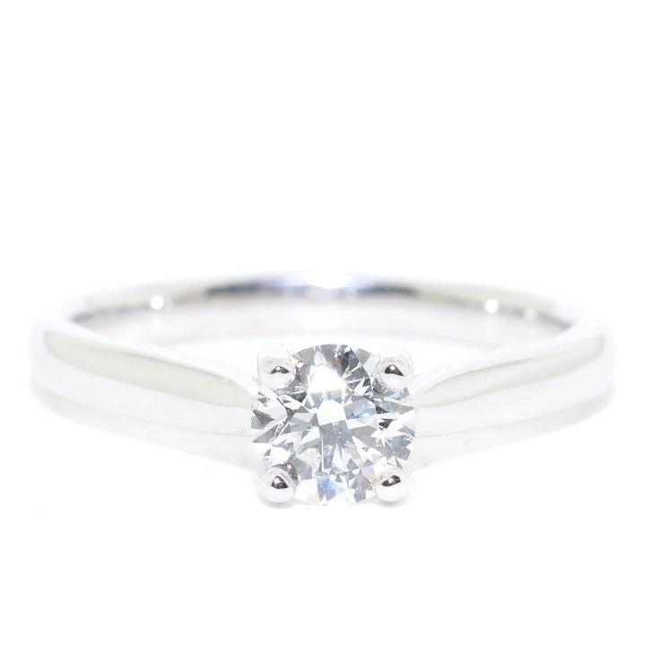 Graziella 14KT White Gold 0.50CT Round Brilliant Diamond Solitaire Engagement Ring.