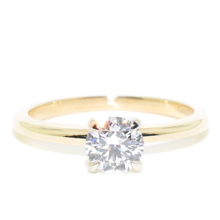 Graziella 14KT Yellow &amp; White Gold 0.70CT Round Brilliant Canadian Diamond Solitaire Engagement Ring - Size 6.75