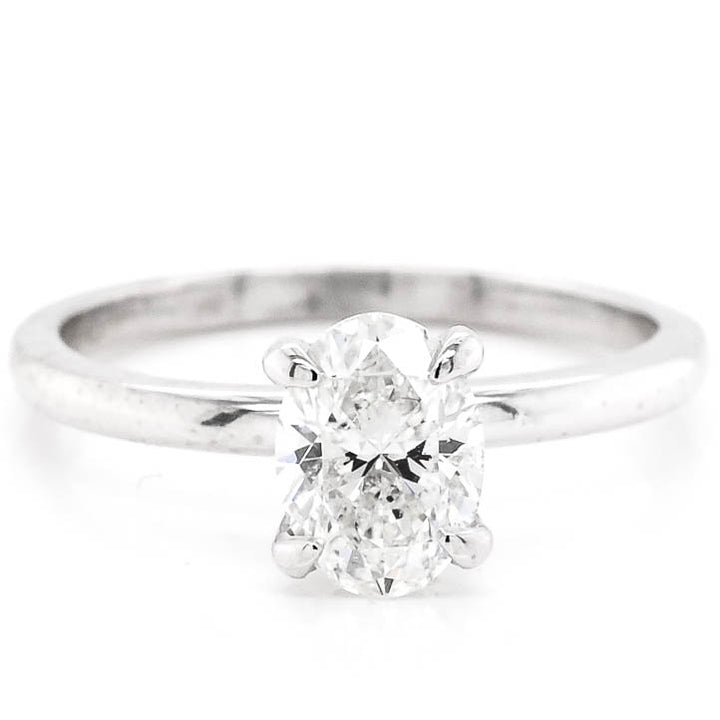 Graziella Platinum 1.00CT Oval Diamond Solitaire Engagement Ring