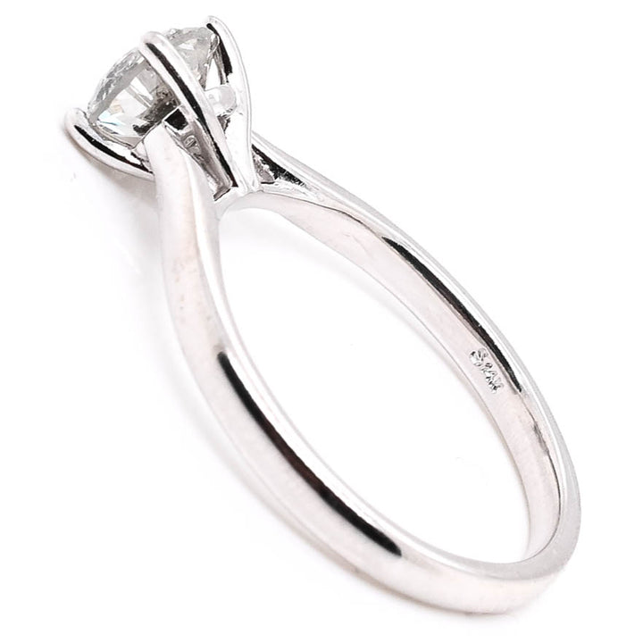 Graziella 14KT White Gold 0.95CT Round Diamond Solitaire Engagement Ring - Size 7.25